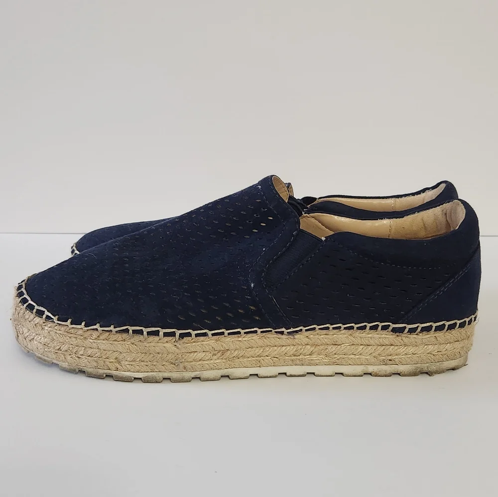 Marc Fisher Mania Navy Espadrilles Slip On 8.5